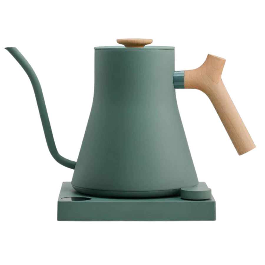 Fellow Stagg Smoke Green & Maple Wood Electric Kettle + FREE COFFEE