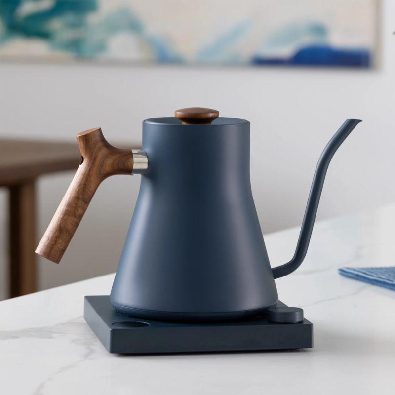 Fellow Stagg Stone Blue &amp; Walnut Electric Kettle + FREE COFFEE