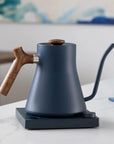 Fellow Stagg Stone Blue & Walnut Electric Kettle + FREE COFFEE