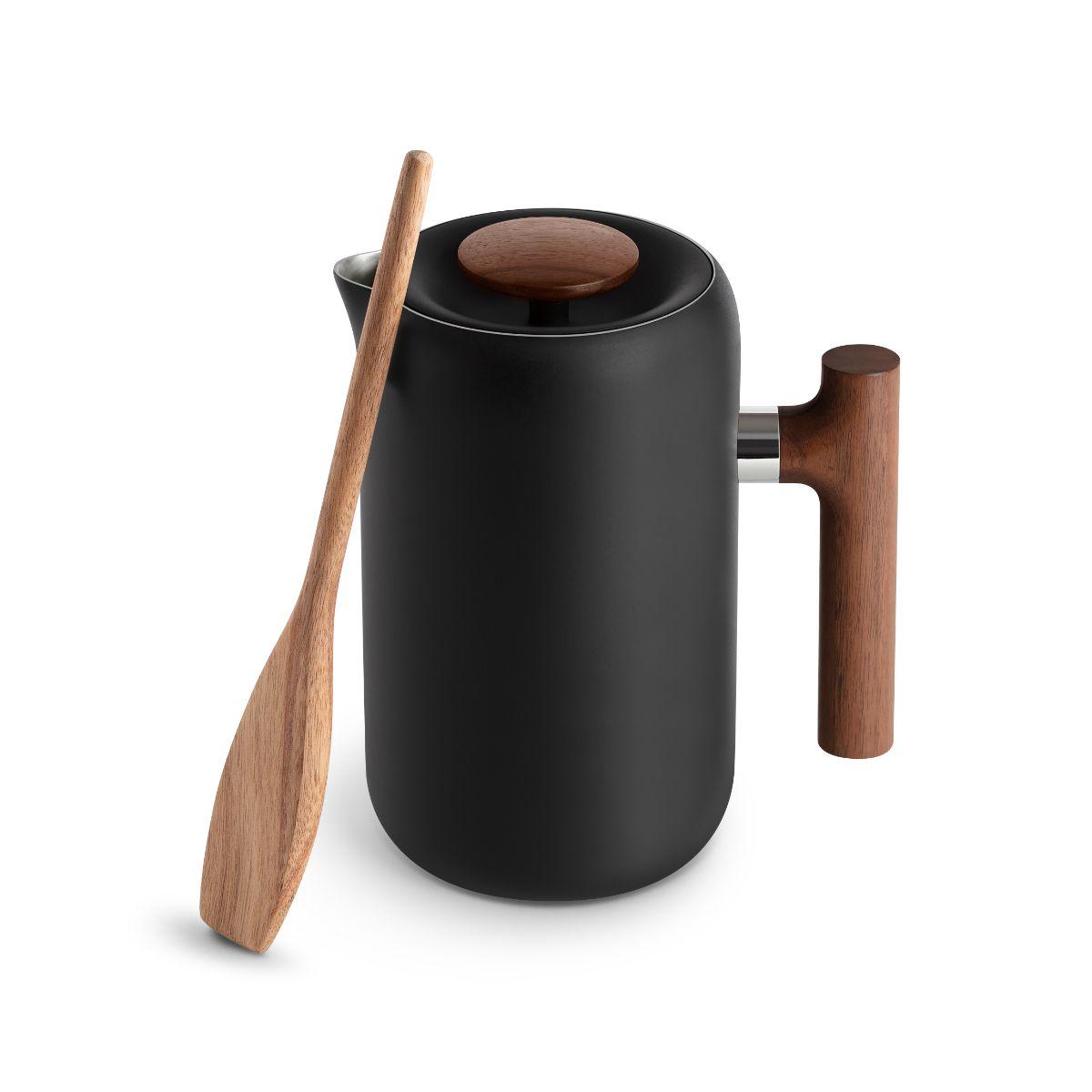 Fellow Clara French Press 24oz - Matte Black and Walnut - Blackboard Coffee Roasters